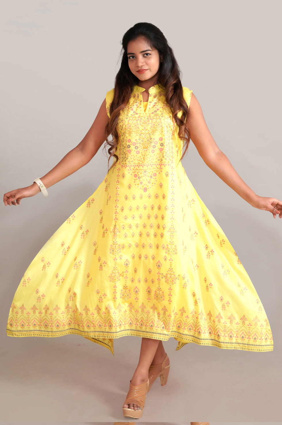 Casual lemon yellow kurti